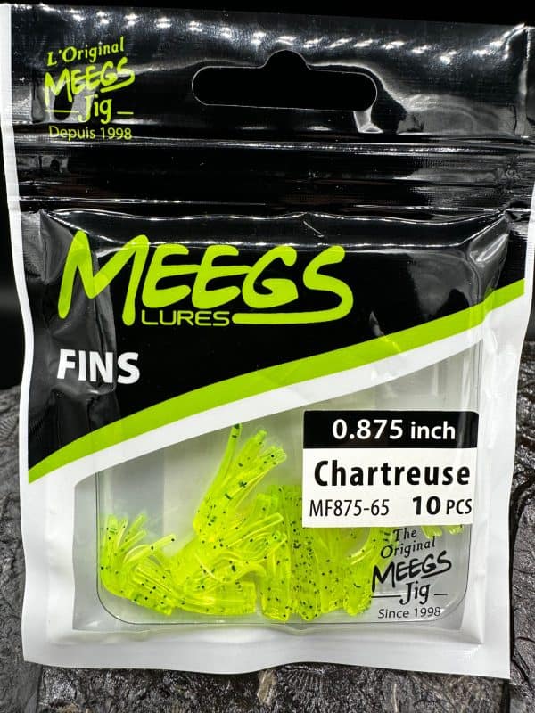 Meegs Fins - .875", Chartruce MFS LURES MFSMFTC10