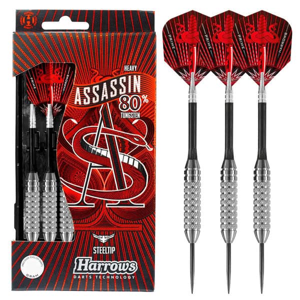 Harrows 80 Assassin Heavy Darts 34g Knurl