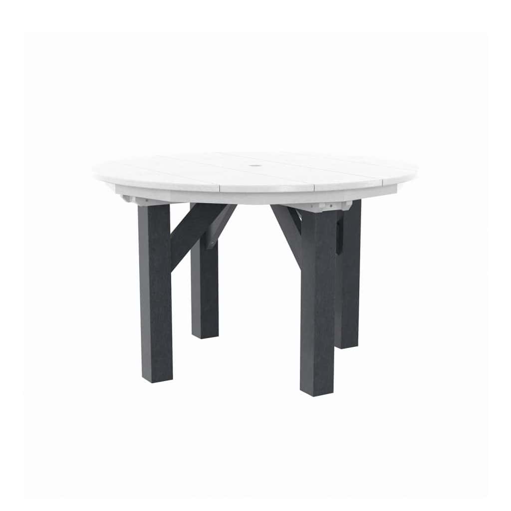 CR Plastics 48 Round Dining Table Slate Grey White