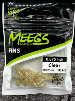 MFS LURES Meegs Fins - .875, Clear, Red:Black:Silver Glitter