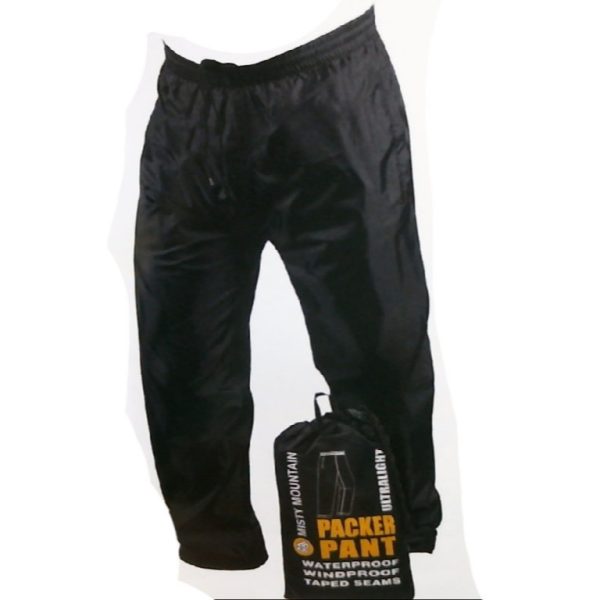 Misty Mountain Mens Ultralight Packer Rain Pant - Black