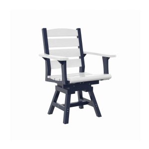 Napa Dining Swivel Arm Chair Dining Navy White