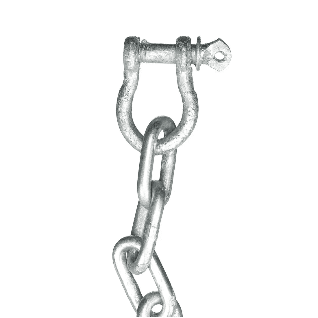 Anchor Lead Chain w/ Shackles - 3/16" x 4', Galvanized 2 A SEA CHOICE 2 galvanized Anchor Lead Chain, measuring 3/16″ x 4′ and equipped with removable D-shackles, is displayed against a white background.