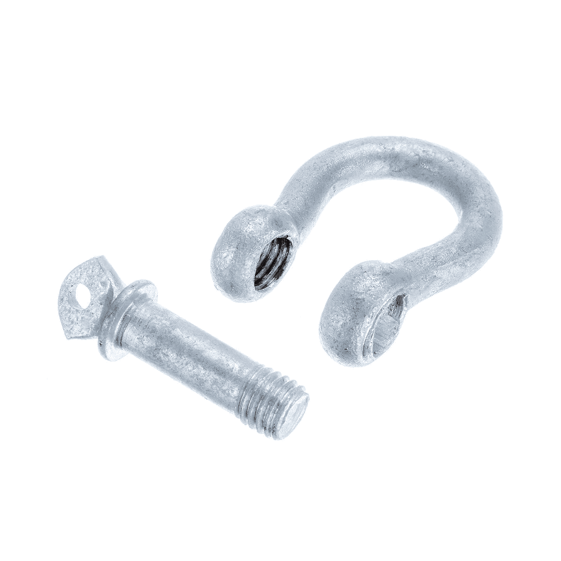 Anchor Shackle - 3/8in, Galvanized, 2 Pack 2 A SEA CHOICE Anchor Shackle - 3/8in, Galvanized (2 Pack), with the shackle and threaded pin shown separately on a white background.
