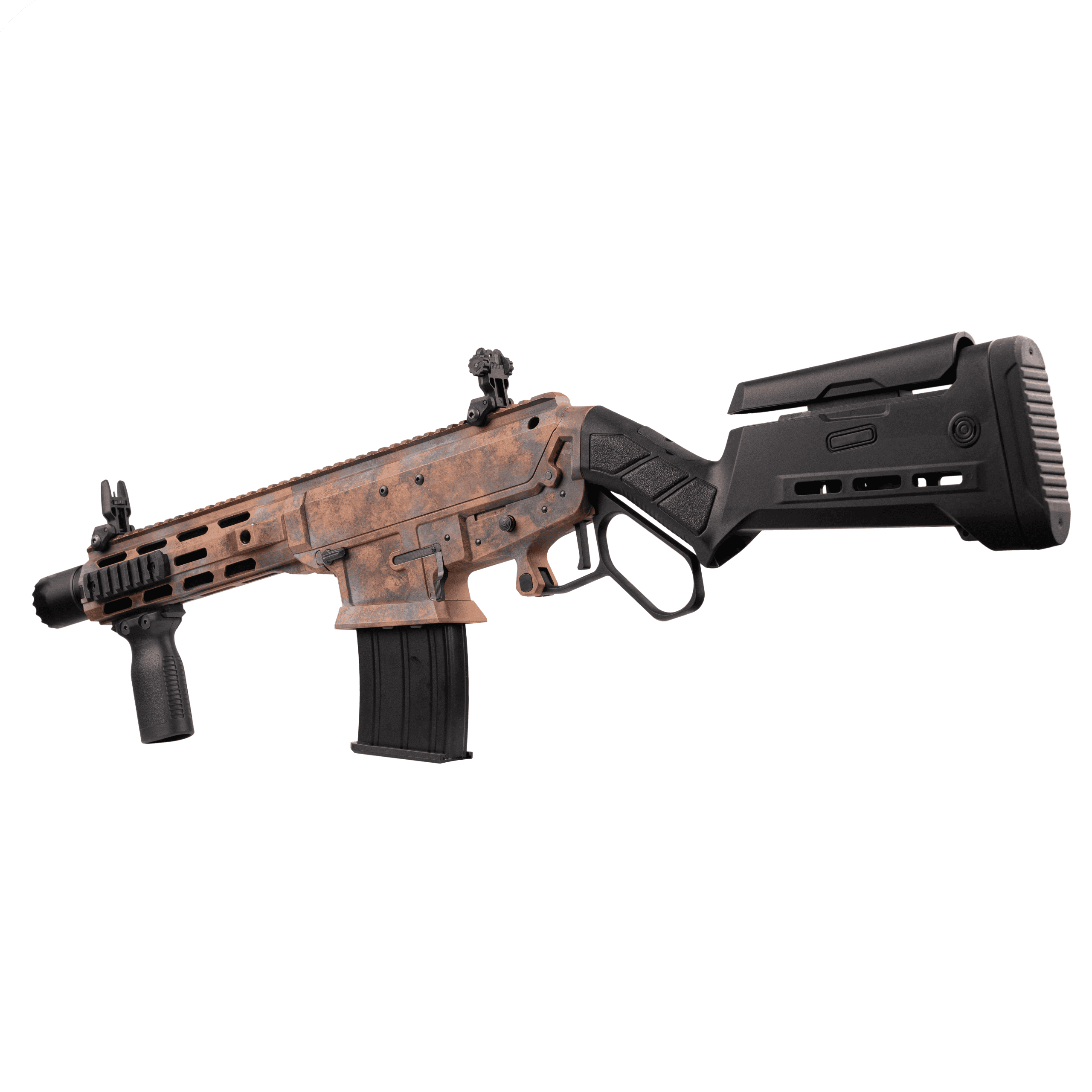 Levar12s Lever Action AR Type Mag Fed Tactical Shotgun - 12 Gauge, 3", 10.6", Rusted Blue Cerakote 2 Levar12s Lever Action AR Type Mag Fed Tactical Shotgun - 12 Gauge, 3", 10.6", Rusted Blue Cerakote - Image 2