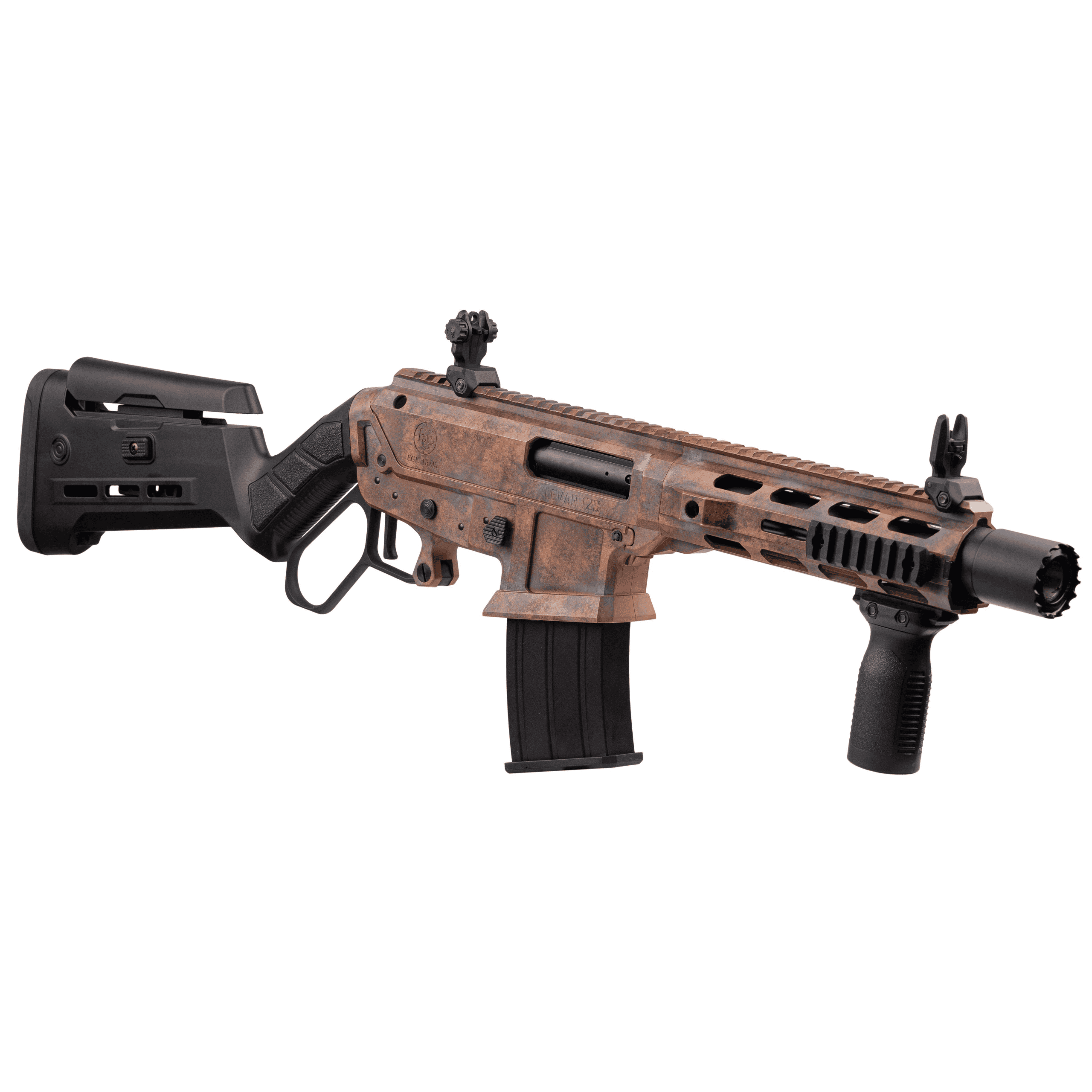 Levar12s Lever Action AR Type Mag Fed Tactical Shotgun - 12 Gauge, 3", 10.6", Rusted Blue Cerakote 3 Levar12s Lever Action AR Type Mag Fed Tactical Shotgun - 12 Gauge, 3", 10.6", Rusted Blue Cerakote - Image 3