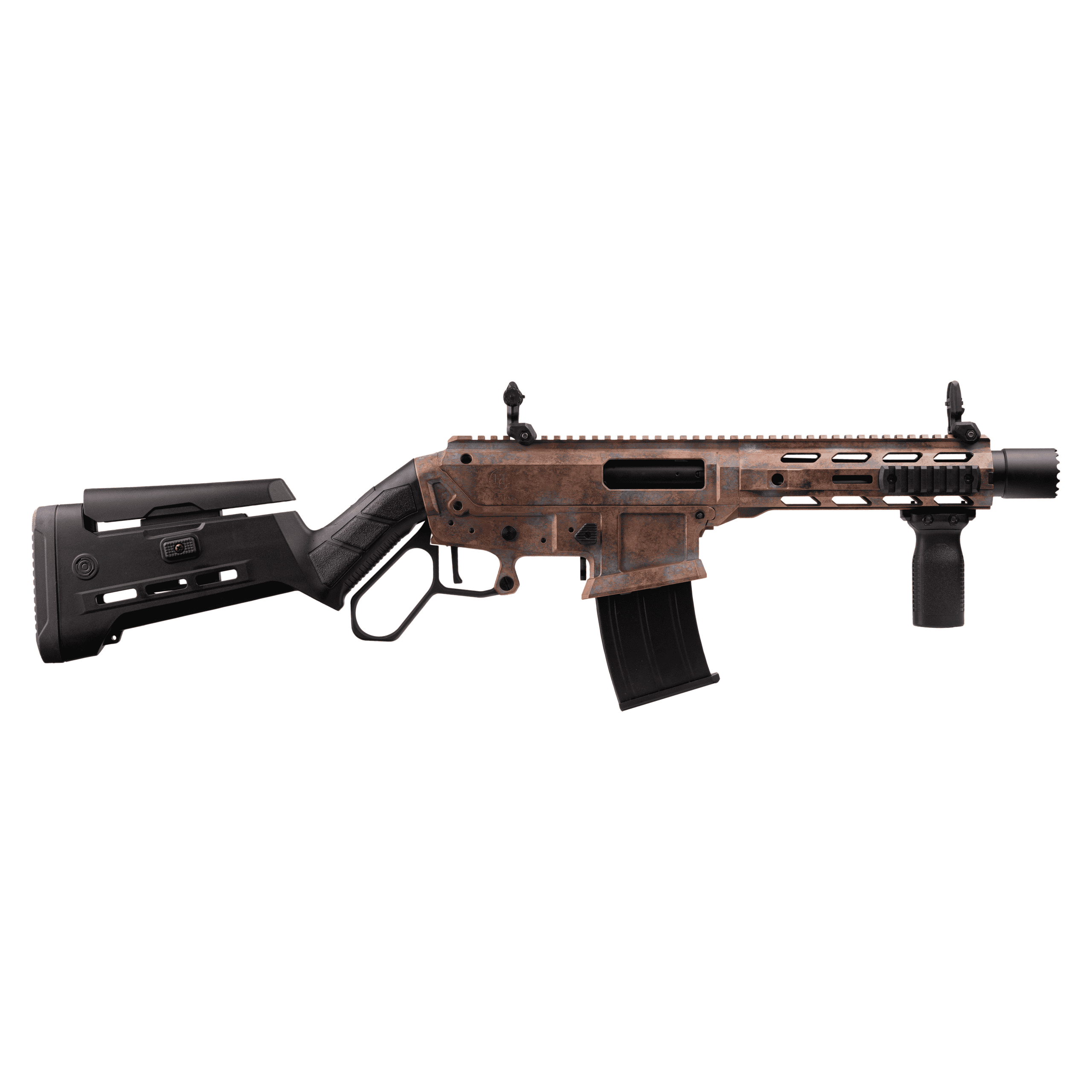 Levar12s Lever Action AR Type Mag Fed Tactical Shotgun - 12 Gauge, 3", 10.6", Rusted Blue Cerakote 4 Levar12s Lever Action AR Type Mag Fed Tactical Shotgun - 12 Gauge, 3", 10.6", Rusted Blue Cerakote - Image 4