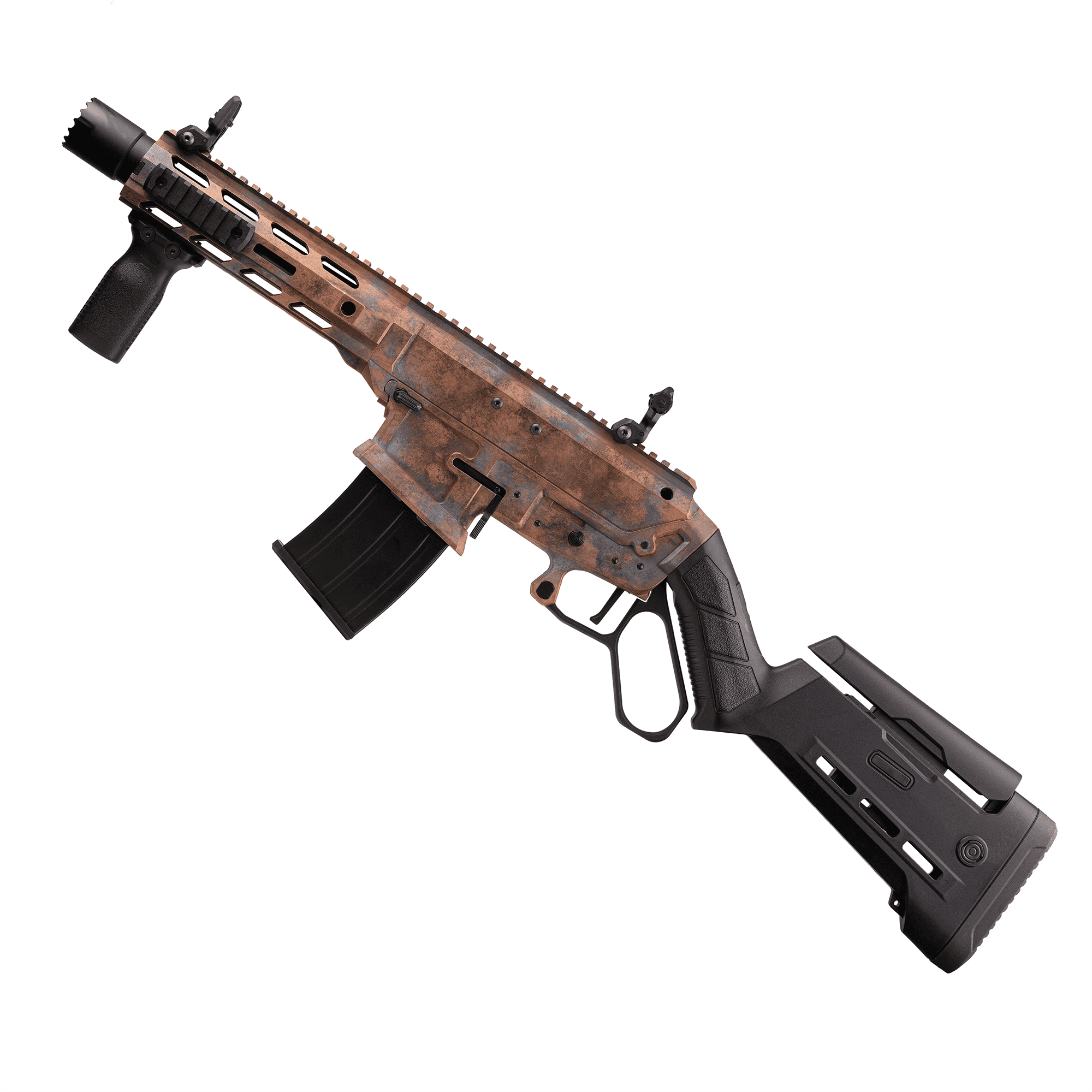 Levar12s Lever Action AR Type Mag Fed Tactical Shotgun - 12 Gauge, 3", 10.6", Rusted Blue Cerakote 1 EGE FIREARMS