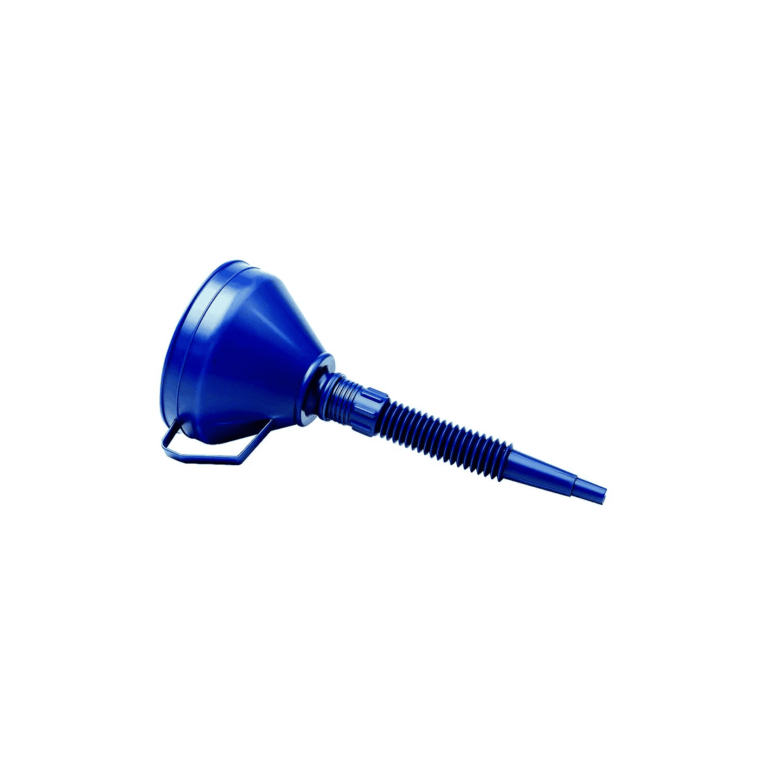 Long Flexible Funnel w/ Stainless Steel Strainer & Handle 4 The SEA CHOICE 4 Long Flexible Funnel, featuring a stainless steel strainer and a handle, is displayed against a white background.