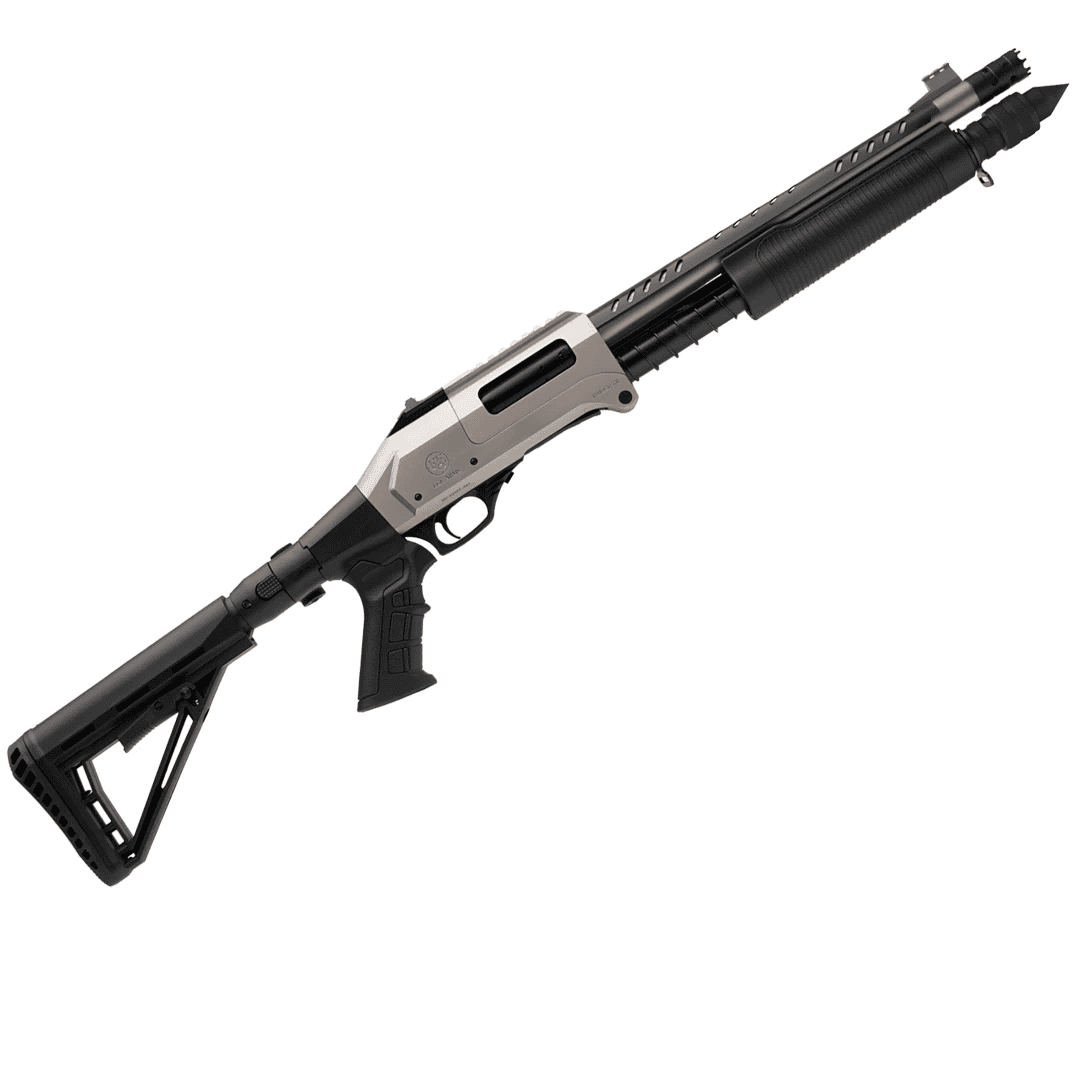 Raider Xii Break Barrel Pump Action Shotgun 1 Raider Xii Break Barrel Pump Action Shotgun - 12ga, 12.2_, Folding Stock, Nickel_