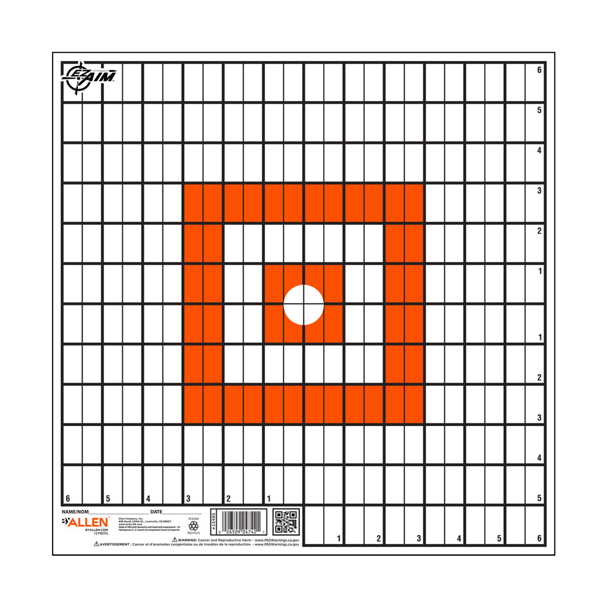 EZ Aim® 12" Square Paper Shooting Targets / Sight-In Grid - Orange & White, 12 Pack 3 EZ Aim® 12" Square Paper Shooting Targets / Sight-In Grid - Orange & White, 12 Pack - Image 3
