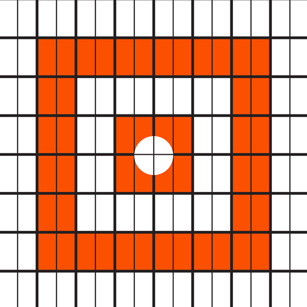 EZ Aim® 12" Square Paper Shooting Targets / Sight-In Grid - Orange & White, 12 Pack 4 EZ Aim® 12" Square Paper Shooting Targets / Sight-In Grid - Orange & White, 12 Pack - Image 4