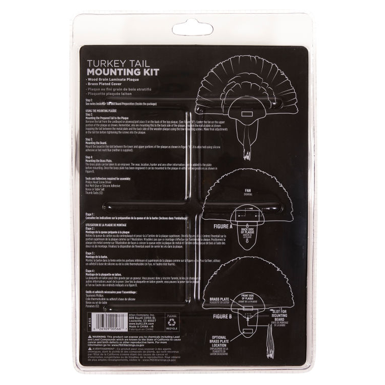 Hunting Turkey Tail Fan Mounting Kit - Wood 2 Hunting Turkey Tail Fan Mounting Kit - Wood - Image 2
