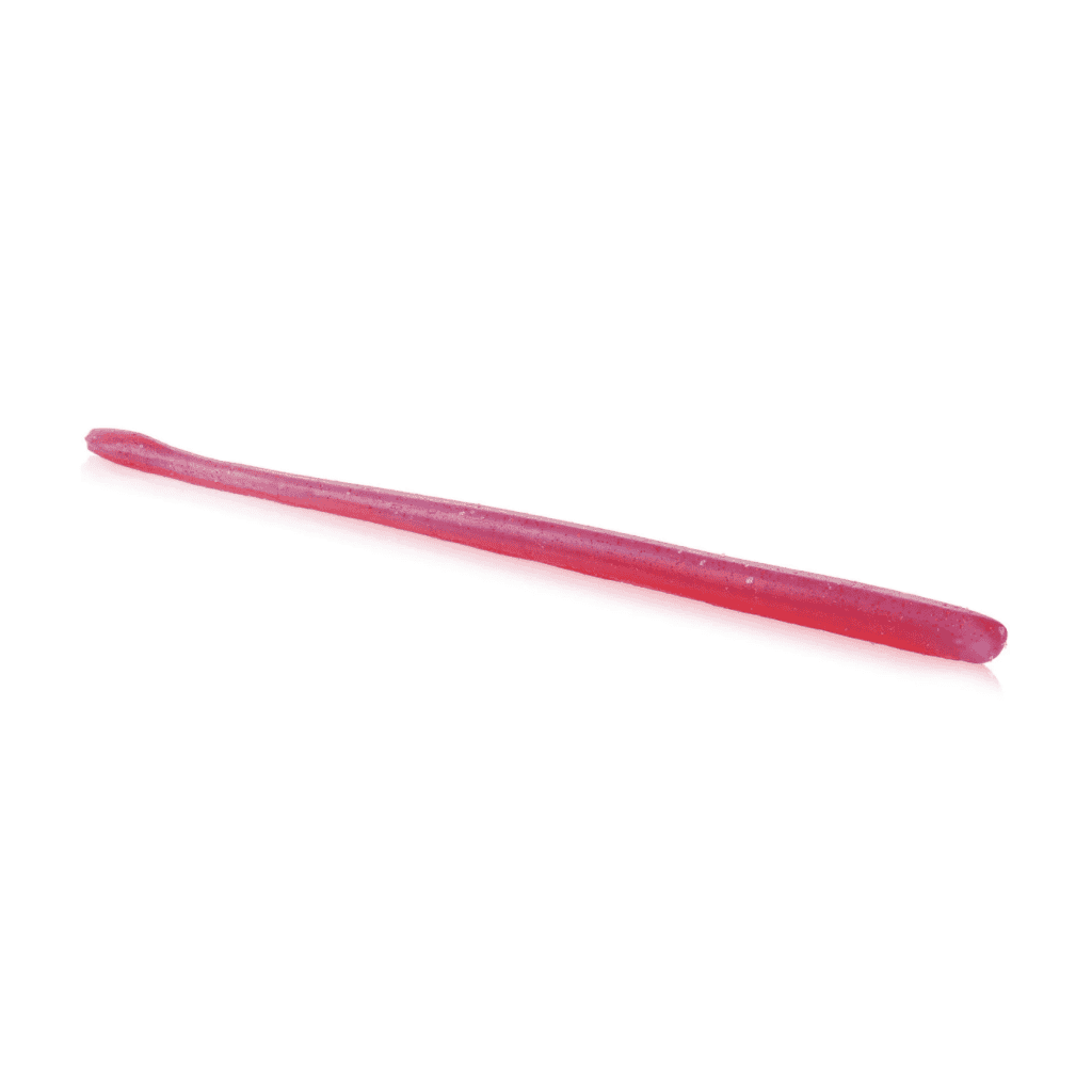 Lab Series™ Finesse Worm - Morning Dawn Red Flake, 6, 10 Pack Berkley pink plastic fishing lure with red flakes.