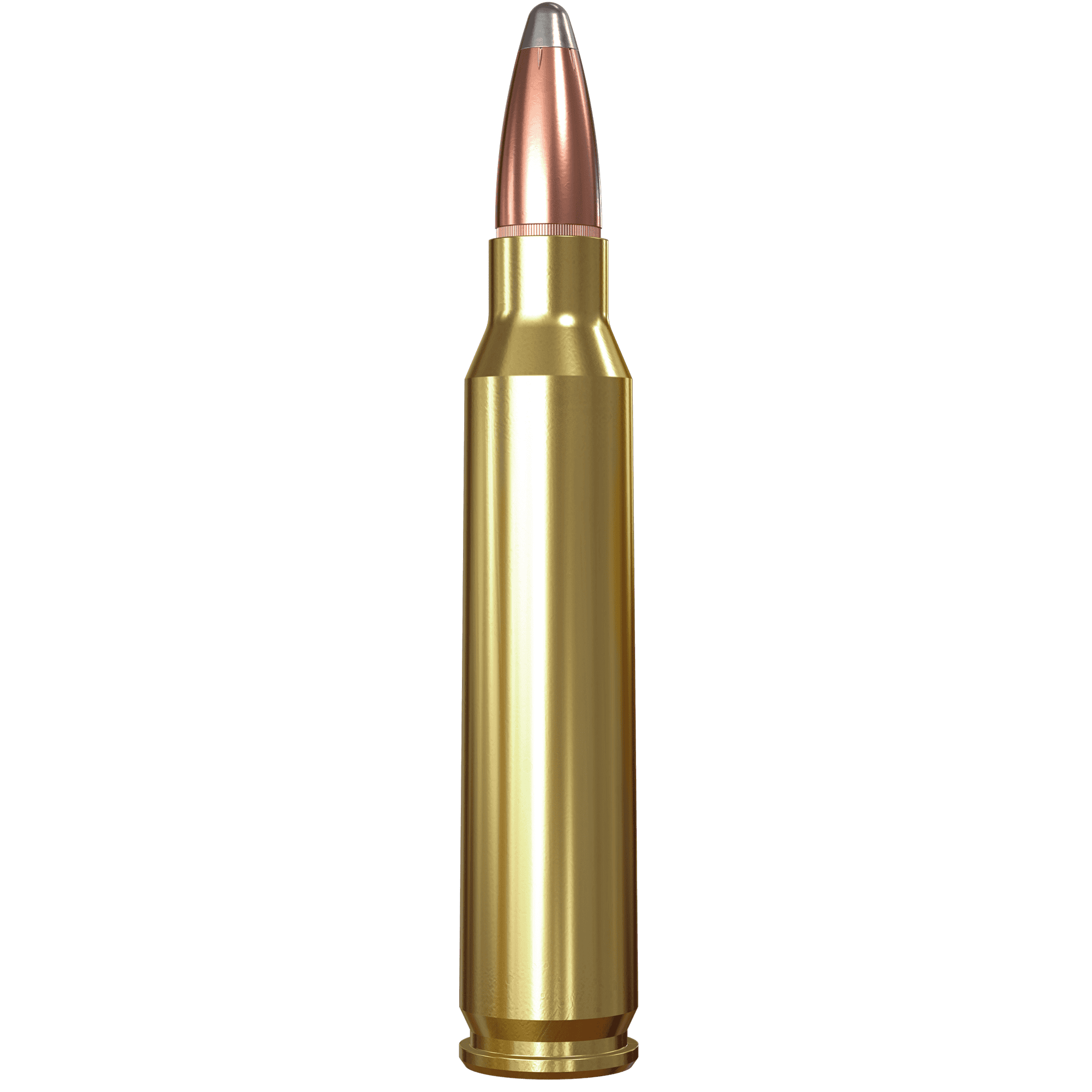 Power-Point - 30-06 Springfield, 150 Grain 3 A Winchester 3 Power-Point 30-06 Springfield 150 Grain rifle cartridge with a brass casing and a copper-jacketed bullet.